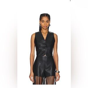 Like New! Nanushka Arnona cropped leather vest, size M